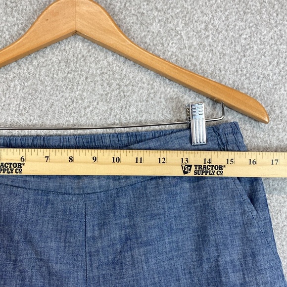 Gap pull on pants M chambray blue drawstring casual beachy preppy office - Picture 3 of 8